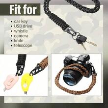1PC 50cm Braided Paracord Keychain Lanyard, Handmade Style, Multiple Colors Available, Neck Strap With Metal Clip And Key Ring, For Keys And Daily Carry, Key Holder For Camping, Hiking, Travel And Outdoor Activities - Multicolor - View 3