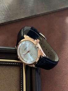 1pc Fashionable Elegant Men's Quartz Watch, Suitable For Daily Matching, Birthday/Graduation Gift, Casual Gathering Wear - Black - View 3