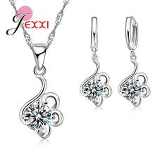 925 Sterling Silver Plating Necklace And Earring Set With Cubic Zirconia, Cross, Heart And Butterfly Design, Fashion Jewelry For Women. - 32301 - 查看 1