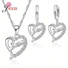 925 Sterling Silver Plating Necklace And Earring Set With Cubic Zirconia, Cross, Heart And Butterfly Design, Fashion Jewelry For Women. - 47901 - 查看 1