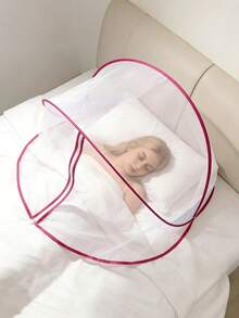 Portable Bedside Mosquito Net Tent, Detachable No-Installation Insect Net Cover With Zipper, Washable Lightweight Travel Mosquito Net, Suitable For Summer Travel, Outdoor Camping, Home, Hotel, Camping, Single Size Travel Essential - Single Size - View 5