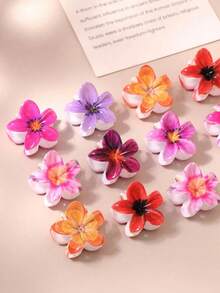 15/20/30 piezas Mini pinzas para el cabello con degradado rosa y púrpura de camelia, pinzas minimalistas y lindas para flequillo/lateral, pinzas para coleta, garras para el cabello (color aleatorio) - Multicolor - Ver 5