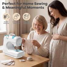 IAGREEA Multifunctional Portable Electric Sewing Machine: 12 Stitches, 2-Speed, DC Powered, Built-In Night Light, Overlock And Bobbin Winding, Suitable For Home DIY, Repair And Handicrafts | Ideal Gift For Birthday, Mother's Day And Holidays - Baby Blue - View 8