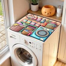 1 buah, Dekorasi Rumah, Alas Penutup Debu Mesin Cuci Bermotif Tema Laundry, Alas Karet Lembut, Aksesoris Ruang Cuci, Alas Pelindung Atas Mesin Cuci, Menyerap dan Cepat Kering, Alas Penutup Debu Kulkas, Alas Penyerap Meja Mesin Kopi, Alas Drainase Tanah Diatom, Penutup Debu Mesin Cuci dan Pengering Peralatan Dapur dan Ruang Cuci Modern, Dekorasi Rumah, Dekorasi Ruang Makan Dapur - MultiWarna - View 3