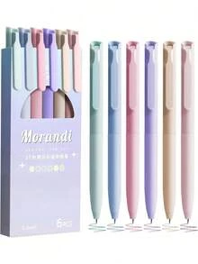 6pcs/8pcs Coffee Theme Quick-Dry Liquid Ink Gel Pens, Smudge-Free Soft Touch Pens, Suitable For Note-Taking, Drawing, School And Office Supplies - Multicolor - View 11
