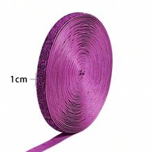 1pc 10 Yards 10mm Shiny Velvet Ribbon, For Gift Wrapping, Holiday Decoration, Colorful Onion Velvet Glitter Webbing - Green Onion Glitter Ribbon - View 8