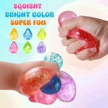 1pcs Dream Glitter Stress Balls, Malt Sugar Texture Squeeze Gadget, Shiny Design For Festival Gifting Party Favors, Portable Lightweight High Elastic Durable Material, Ideal Gift For Holiday Celebration - Multicolor - View 7