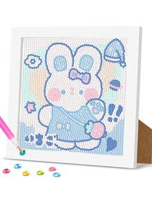 1 套 DIY 卡通钻石画、手工钻石刺绣装饰、无框钻石墙艺术礼物 - 彩色 - 查看 11