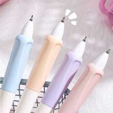 4PCS Cat Theme Retractable Ballpoint Pens;0.5mm Black Quick-Drying Pens, Fashionable Minimalist Neutral Pens, Smooth Writing;Suitable For Diary Writing And Drawing;Best Choice For Writing And Office Use, Suitable For Students, School, Notes, Office Use;Classroom Rewards, Holiday Gifts, School Supplies/Office Supplies - Multicolor - View 4