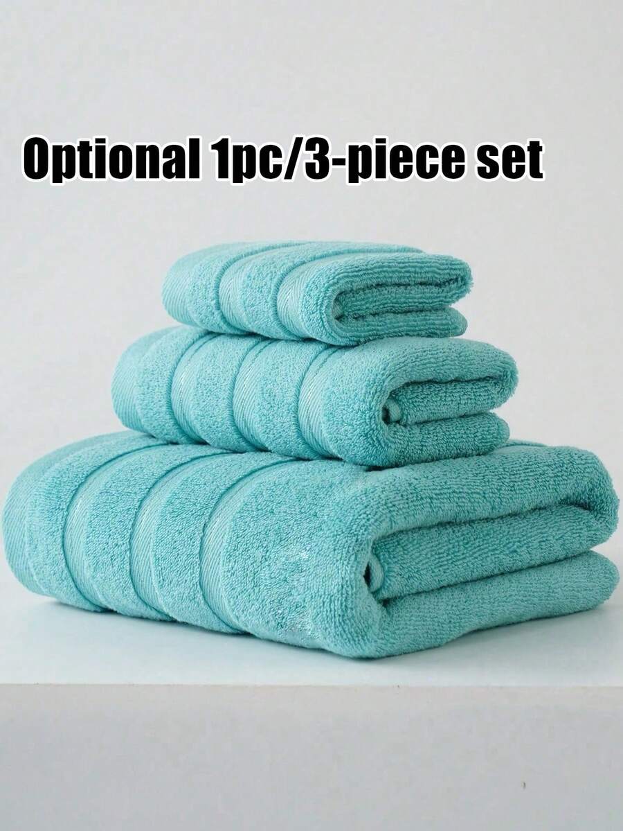 1/3 Khăn tắm cotton sọc màu trơn phong cách tối giản hiện đại | Siêu mềm, thấm hút cao, nhanh khô, khăn xông hơi, không nhung, nhẹ. Cung cấp khăn 34x75cm/khăn tắm 70x140cm/khăn mặt 34x34cm, vật dụng phòng tắm bền bỉ - màu xanh lá - Xem 1