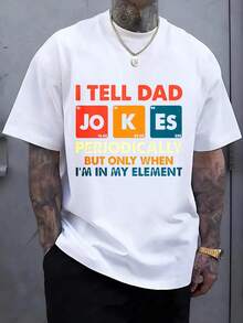 % algodón. Ocasionalmente hago algunos chistes con mi papá, pero cuando estoy de buen humor. Camiseta casual de manga corta con cuello redondo para hombre, fácil de usar, versá - Negro - Ver 11