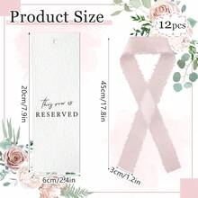 12pcs Wedding Reserved Seat Identification Paper Cards With Ribbons, Suitable For Wedding Ceremony Party Seating Arrangement Decor - View 16