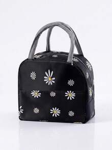 Bolsa Térmica Reutilizável e Portátil com Estampa de Margarida, Revestimento de Folha de Alumínio, Adequada para Escola e Atividades ao Ar Livre - Multicolorido - Visão 6