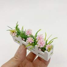 1pc Miniature Fence Floral Decoration, Dollhouse Yard Decorative Fence, Artificial Flower Ornament, Home Decor, Micro Scene Photography Prop Model, Fence Model Decoration, Desktop Ornament, Christmas Gift - 4 Miniature Fences - View 8