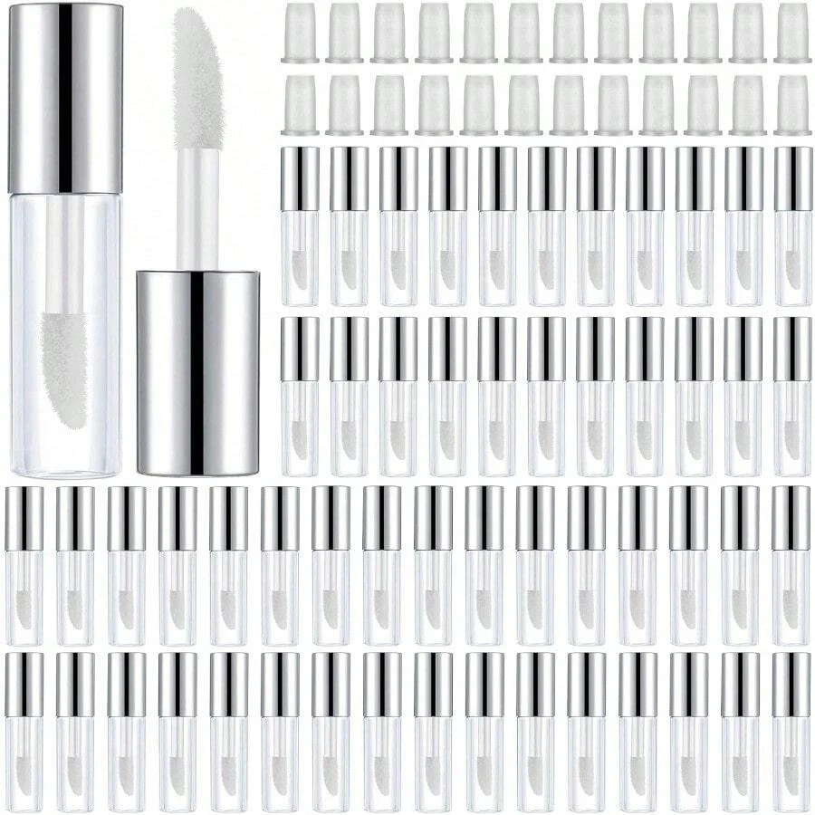 1.2ml Transparent Small Refillable Empty Lip Balm Tube Lip Gloss Bottle Women DIY Cosmetics (Black - Multicolor - View 1