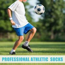 1/3/6 pares de calcetines de fútbol para hombre, cortos, gruesos, largos, para pareja, antideslizantes, hasta la pantorrilla, resistentes al desgaste, calcetines deportivos - Blanco y Negro - Ver 2