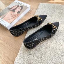 Women Flats - Black Buckle - View 1