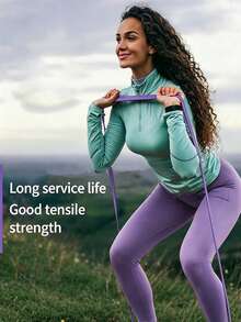 Foldable & Easy Storage Yoga Resistance Band, Suitable For Strength Training, Fitness And Stretching, Perfect For Gym, Home, Outdoor, Helps With Hip Lift And Squat Training, Fitness Band, Resistance Band Exercise, Resistance Band For Workout, Resistance Rope, Sports, Pilates - Multicolor - View 10