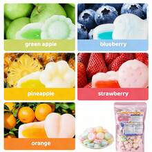 Gummy Glow [Summer Bites]12Oz Wax Candy Filled Fruity Flavor(Strawberry, Blueberry, Pineapple, Orange & Green Apple Flavors)Jam,Contains 55-65 Pcs Fun Shapes Candies And Frozen Better, Retro Party Snacks,Perfect Gift.Football Watch Party. - 12oz - View 6