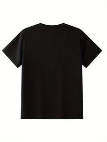 % Cotton, Men's Casual Short-Sleeved Crew Neck T-Shirt, Proud To Be A Cookie Man, Versatile Top, Slightly Stretchy T-Shirt With Print On The Crew Neck, Reg - 黑色 - 查看 4