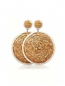 Xiacheng 1-4 Pairs Rattan Earrings For Women Beach Essentials Tassel Dangle Boho Straw Earrings - Multicolor 2 - View 13