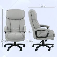 Large High Office Chair, 200 Kg Weight Capacity, Sturdy Construction, Soft Upholstery, Light Grey - Light Grey - View 3