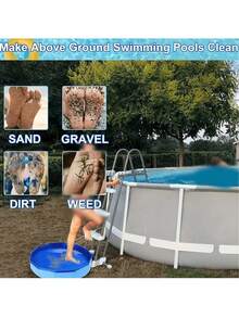 Palangana portátil y plegable para baño de pies, adecuada para la entrada de la piscina, palangana plegable para baño de pies de material compuesto de PVC, accesorio esencial de varios componentes para la limpieza de la piscina, palangana de baño para mascotas de PVC, palangana plegable, palangana para arena de gato de la piscina - Múltiples estilos - View 3