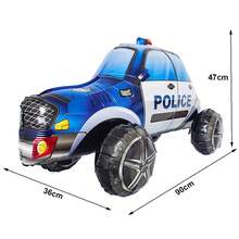 Multi Theme Standing Balloon Excavator Fire Truck Helicopter Foil Balloon Fire Truck Construction Theme Party Decoration - rubí - Ver 1