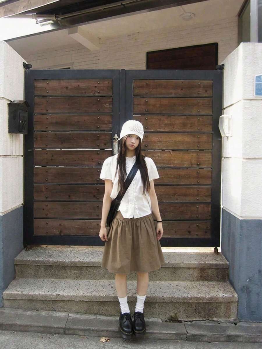 夏季休閒百搭純色裙