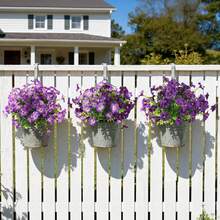1pc Artificial Morning Glory, Outdoor Spring/Summer Decor, UV Resistant Purple Realistic Silk Floral Plant, Suitable For Outdoor Planters, Patio, Porch, Yard, Window Box - Light Purple - View 7