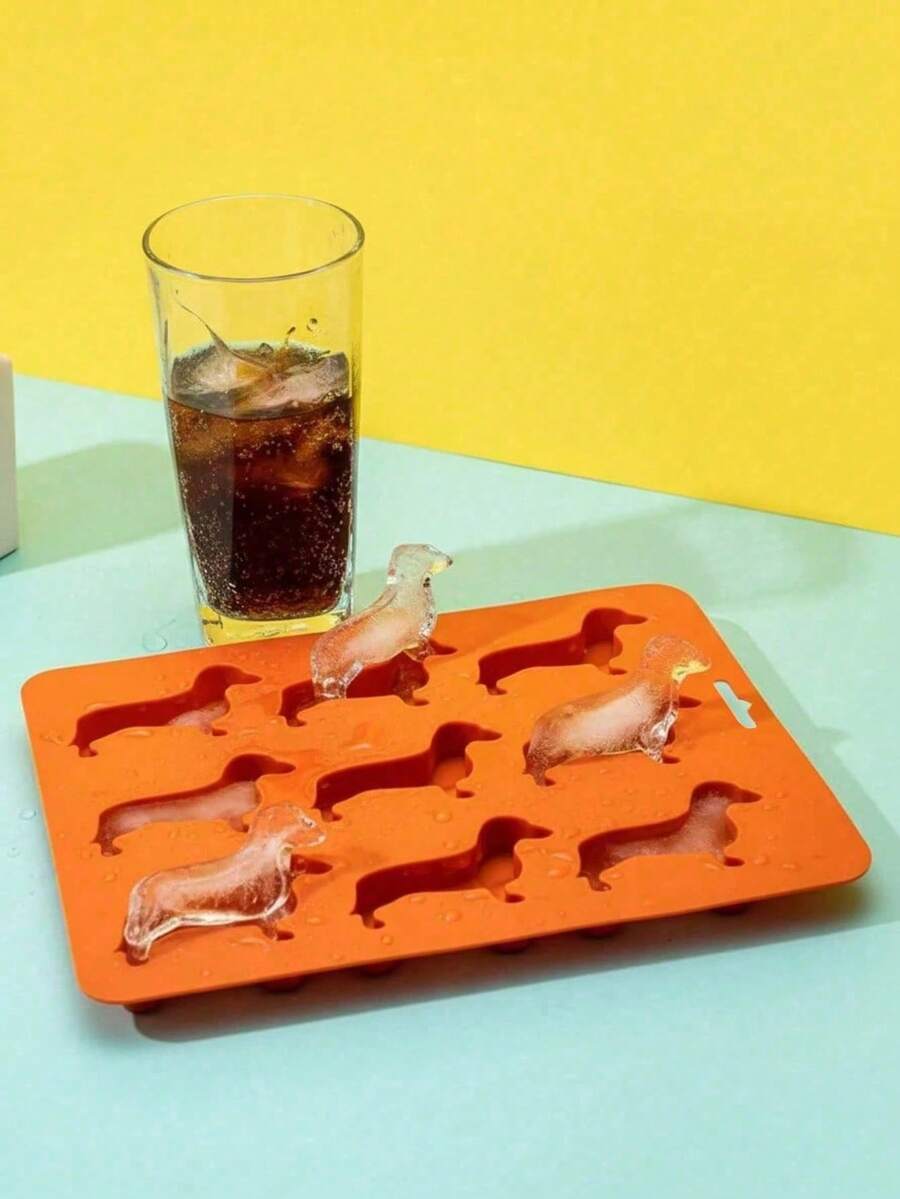 3D Sausage Dog Chocolate Cake Mold - Suitable For Beer Ice Cubes, Homemade Party Gummies, Baking And Cooking Decorations, Easy-Release Silicone Tray With Multiple Compartments And Simple Bucket Design With Lid, Reusable Home, Bar, Club And Outdoor Making Tool, Kitchen Essential, Silicone Mold - Multicolor - View 1