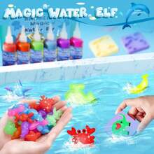 Magic Water Spirit Powder & Random Non-Repeating Color Gel Refill, Narcissus Watercolor Gel Set, Creative Craft Gift From Parents & Grandparents - Suitable For Party Favors & Bath Time - Multicolor - View 5