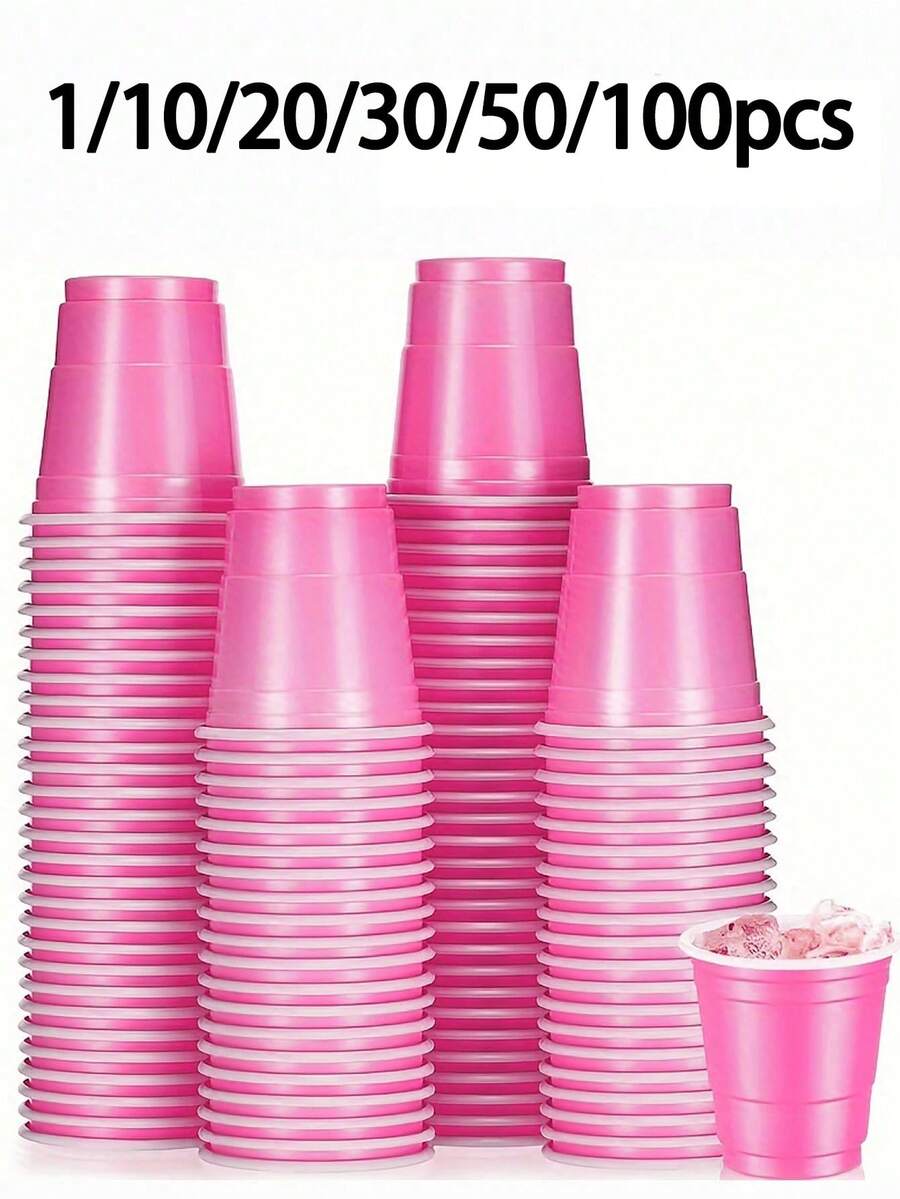 1/10/20/30/50/100pcs Reusable Mini Party Cups, Suitable For Snacks, Juice, Any Party Occasion - Multicolor - View 1