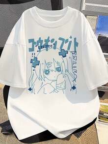 Camiseta anime unisex, diseño juvenil para hombres y mujeres - Blanco - Ver 1