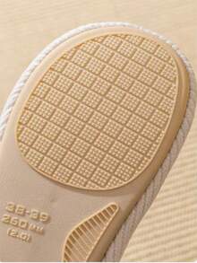 1 par de pantuflas cómodas de felpa con decoración de lazo para el hogar - blanquecino - Ver 4