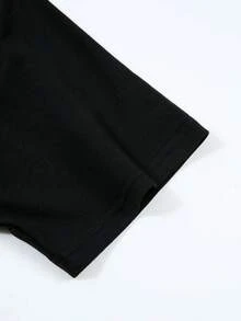 Women's Short-Sleeved T-Shirt For Couples, 100% Pure Cotton, Comfortable, Simple And Versatile As A Base Layer For Travel. Latest Model - 黑色 - 查看 3
