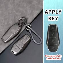 Funda de aleación para llave inteligente compatible con BYD Song Plus, Atto 3 EV, Tang DM, Qin, Seal, Dolphin, colgante de llavero de llave remota, accesorio para automóvil - Hebilla de anillo - Ver 2