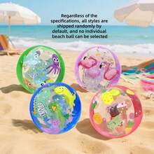 1 pieza Pelota inflable de doble capa creativa, con diseño de dibujos animados de pulpo, flamenco o dinosaurio, adecuada para entretenimiento, fiesta en la piscina o fiesta en la playa - Multicolor - Ver 11