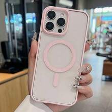 1件 強力磁吸！奢華高品質壓克力透明磁吸手機殼，附無線充電即時吸附功能保護殼，日常使用手機殼，時尚保護，極簡設計，送給朋友和家人的完美禮物，兼容 17/17Pro/17ProMax/16/16Plus/16Pro/16ProMax/15ProMax/14/14Pro/14ProMax, 13/13Pro/13ProMax/12/12Pro/12ProMax - 粉色 - 查看 4