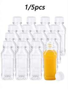 1/5/10個裝水瓶、塑膠果汁瓶、透明大容量飲料容器、防漏瓶、適用於果昔、果汁、牛奶及自製飲品的創意容器 - 彩色 - 查看 7