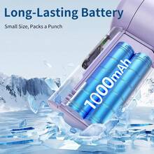 1pc Portable Handheld Electric Fan, 199 Adjustable Wind Speeds, 1000mAh USB Rechargeable, With LED Digital Display, Suitable For Indoor And Outdoor Use - Handheld - View 6