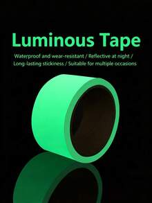 Green Fluorescent Glow-In-The-Dark Tape, Self-Luminous Tape, Fluorescent Adhesive Strip, Anti-Slip Marking Decorative Tape, Stair Step Stage Warning Positioning Sticker - Fluorescent Green - View 1
