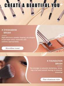 18/24Pcs Total Makeup Tool Kit, 18Pcs Makeup Brushes Set, Soft Synthetic Cosmetic Brushes For Foundation& Eyeshadow, Includes 3pcs Makeup Sponges And 3pcs Triangle Powder Puffs, Multifunctional Cosmetic Accessories For Daily Face Makeup - Black - View 9