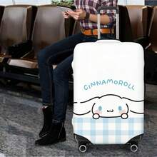 Miniso 極簡風 Cinnamoroll 格紋印花行李箱套，彈性可水洗行李箱保護套，可愛防刮防塵旅行保護皮 - 顏色 - 查看 3