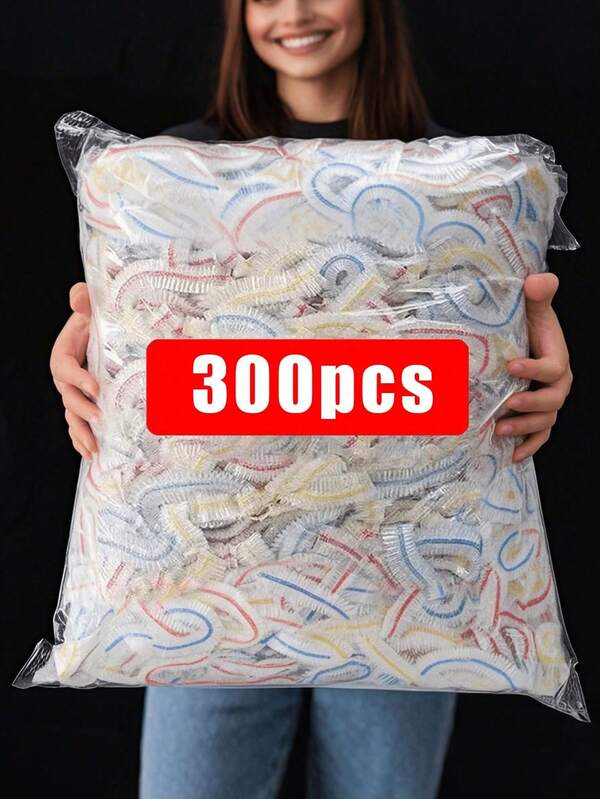 300/100/50/5pcs Elastic Food Storage Covers, Stretchable Plastic Bowl Lids, Reusable Sealing Wrap For Bowls, Plates & Leftovers, Kitchen Fresh-Keeping Essential, Multicolor Elastic Lids For Home & Party Use