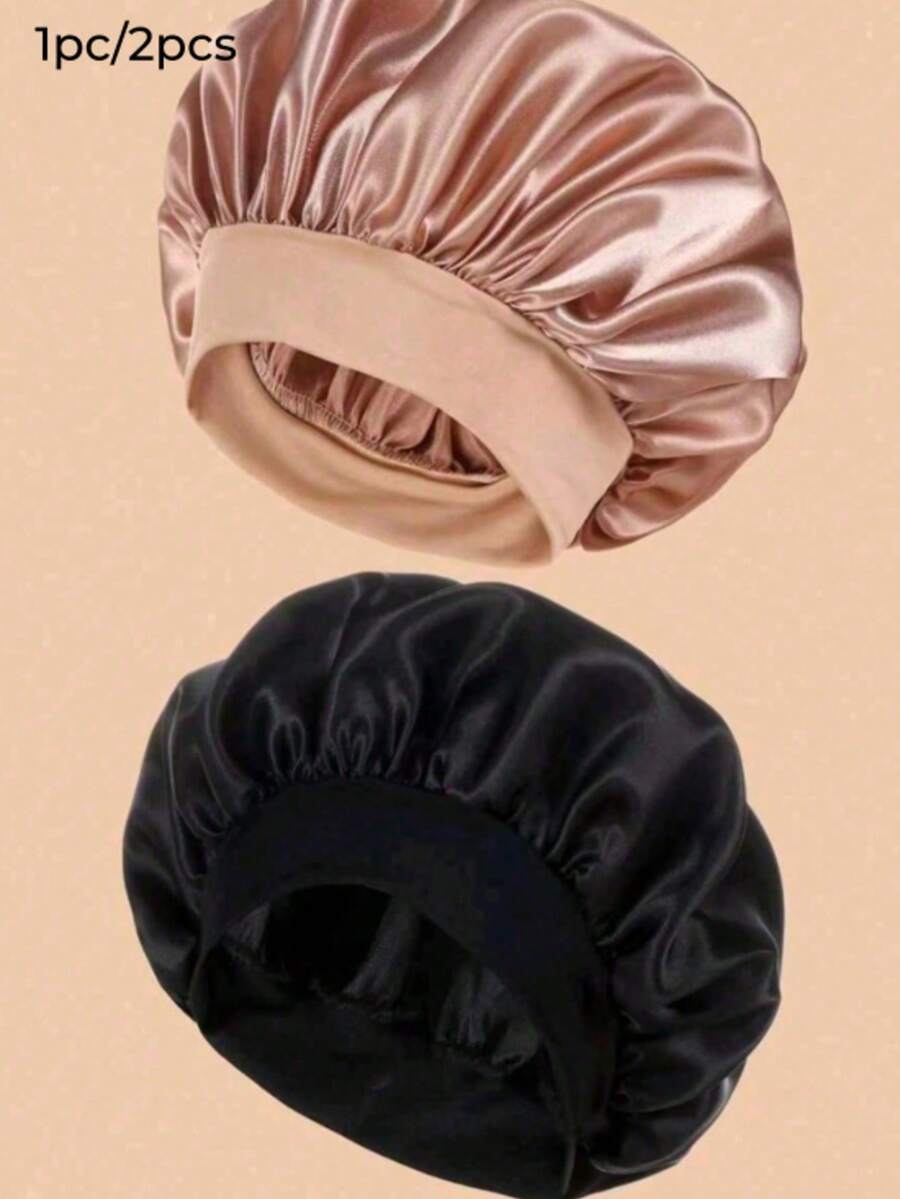 2件/1件 絲綢睡眠帽,緞面髮帽,柔軟彈性帶絲綢睡眠帽,捲髮絲綢髮帶,女款純色寬邊彈性絲綢緞面時尚睡眠帽,休閒舒適透氣日常風格護髮帽,返校季 - 彩色 - 查看 1