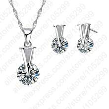 925 Sterling Silver Plating Necklace And Earring Set With Cubic Zirconia, Cross, Heart And Butterfly Design, Fashion Jewelry For Women. - 32301 - 查看 4