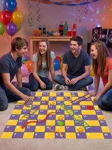 Colorful Cartoon Polyester Snakes And Ladders Floor Game Mat, Suitable For Hawaii Vacation, Family Gathering, Spring And Autumn Picnic Party, Adult Game, Group Game, Boys Game, Girls Game, Dice Game - Multicolor - View 8