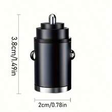1入裝超迷你隱藏式車用充電器，雙口USB-A與Type-C快充車用充電器，拉環設計，輕巧低調車用轉接器，相容智慧型手機 - 多色 - 查看 6