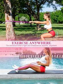 Foldable & Easy Storage Yoga Resistance Band, Suitable For Strength Training, Fitness And Stretching, Perfect For Gym, Home, Outdoor, Helps With Hip Lift And Squat Training, Fitness Band, Resistance Band Exercise, Resistance Band For Workout, Resistance Rope, Sports, Pilates - Multicolor - View 7